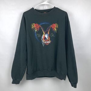 VTG 2001 Harley Davidson Hoodie Adult Large Ride On Flaming Eagle Y2K Sweatshirt